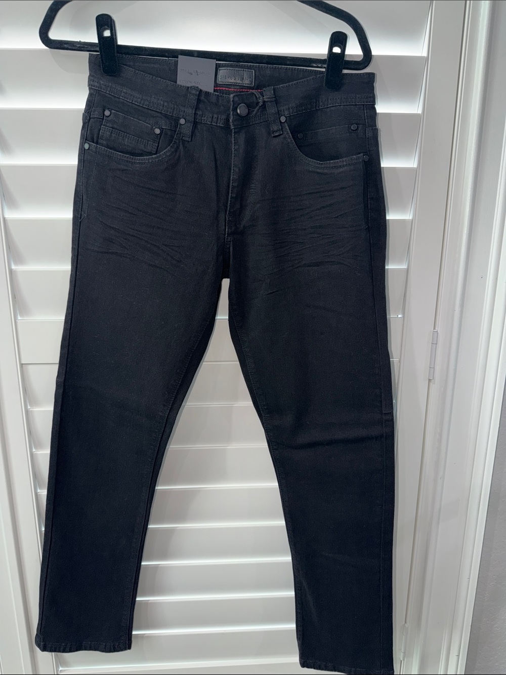 NWT-Steve’s Jeans Stretch Slim Fit Men's Black Jeans -30 x 30